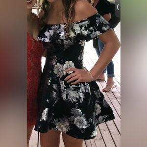 Black and silver floral dress.